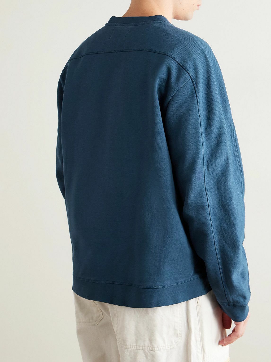 Folk - Prism Garment-Dyed Cotton-Jersey Sweatshirt - Blue