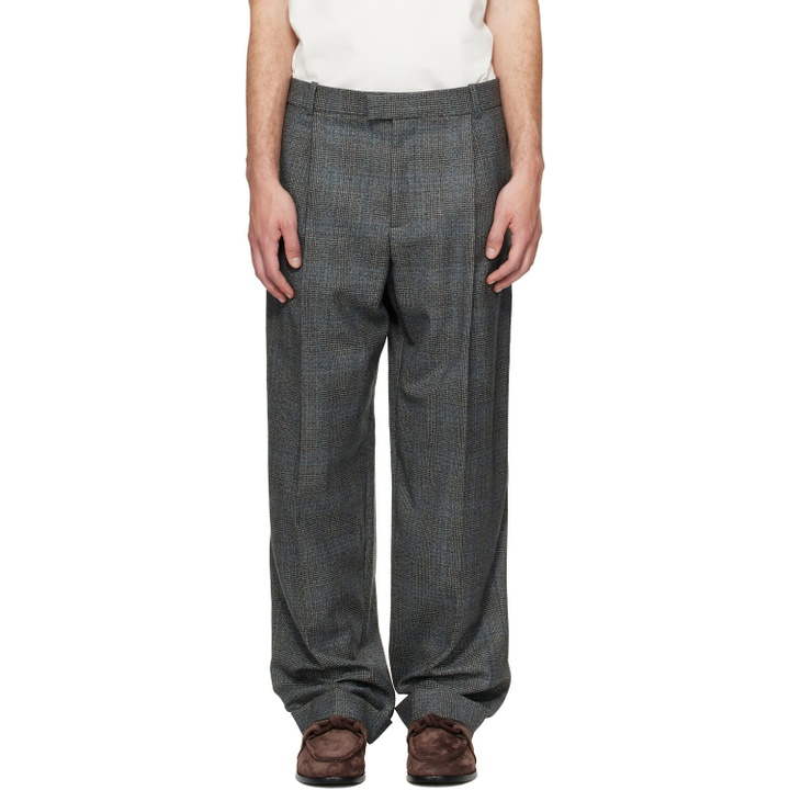 Photo: Bottega Veneta Gray Prince of Wales Trousers