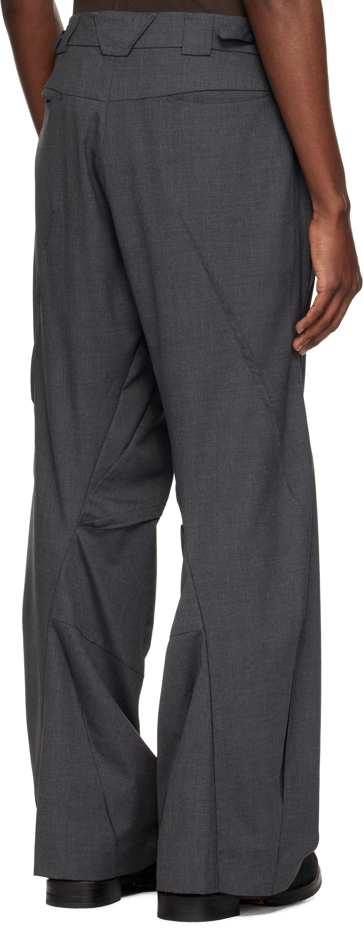 CMMAWEAR Gray Darted Drape Trousers