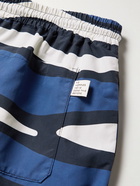 A Kind Of Guise - Gili Striped Short-Length Swim Shorts - Blue