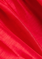 Tory Burch Pleated Linen and Silk-blend Maxi Dress Bright Red