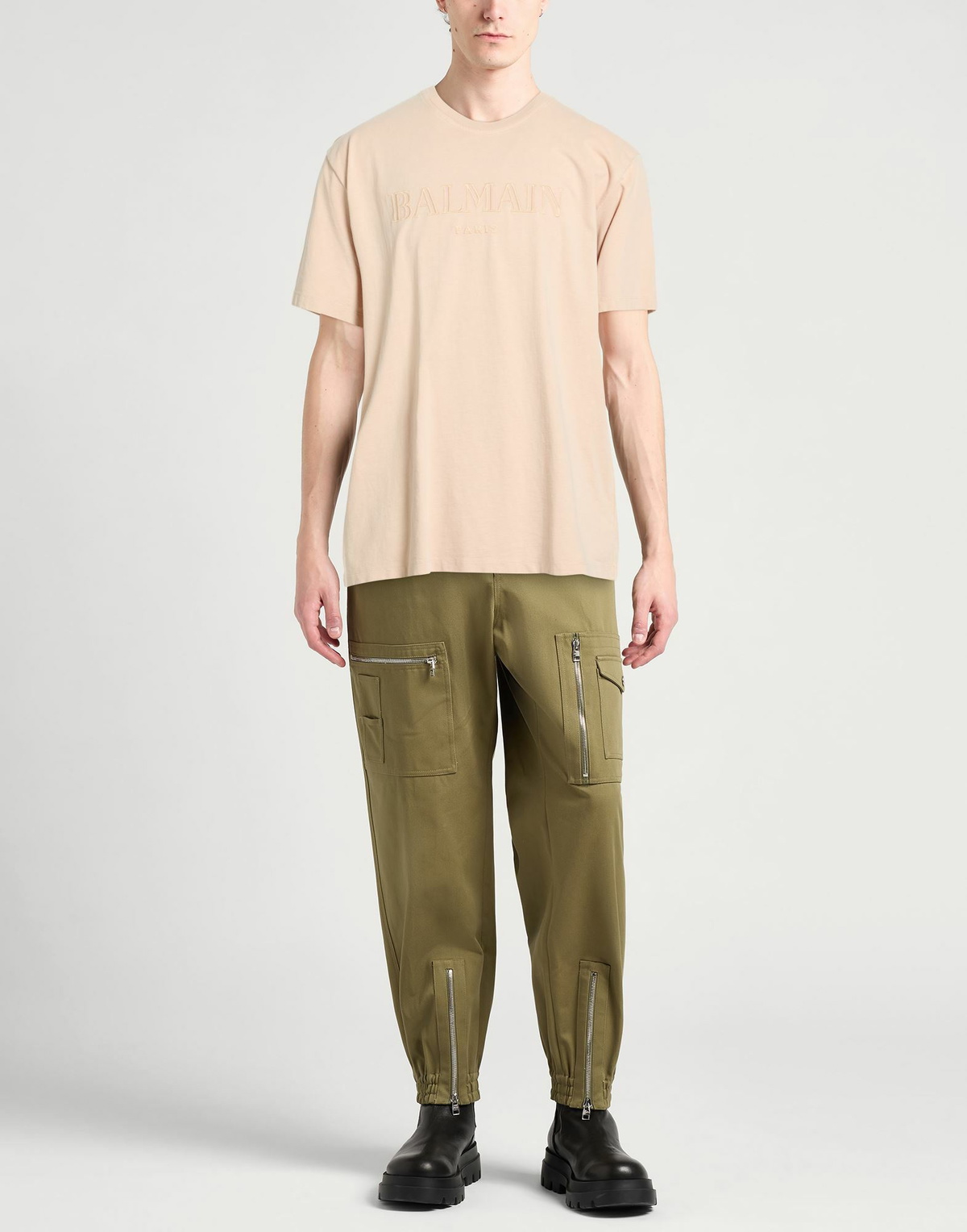 Balmain Mens T-shirt in Beige