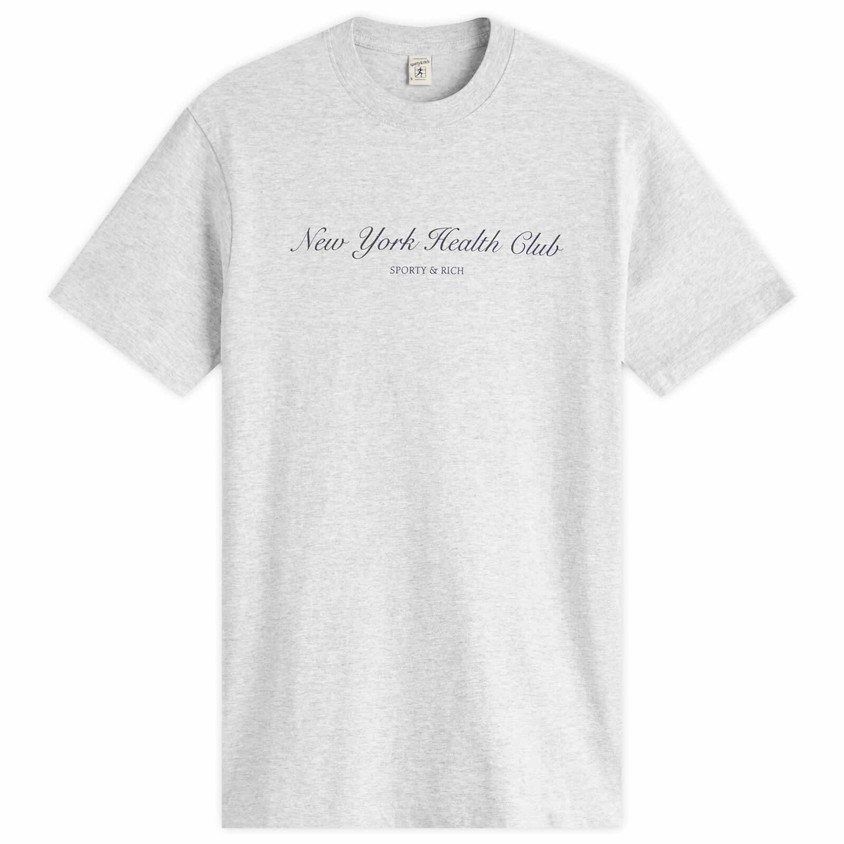 Sporty&Rich｜ (Connecticut Crest T-Shirt - Heather Gray/ CONNECTICUTCRESTTSHIRTNAVY2.