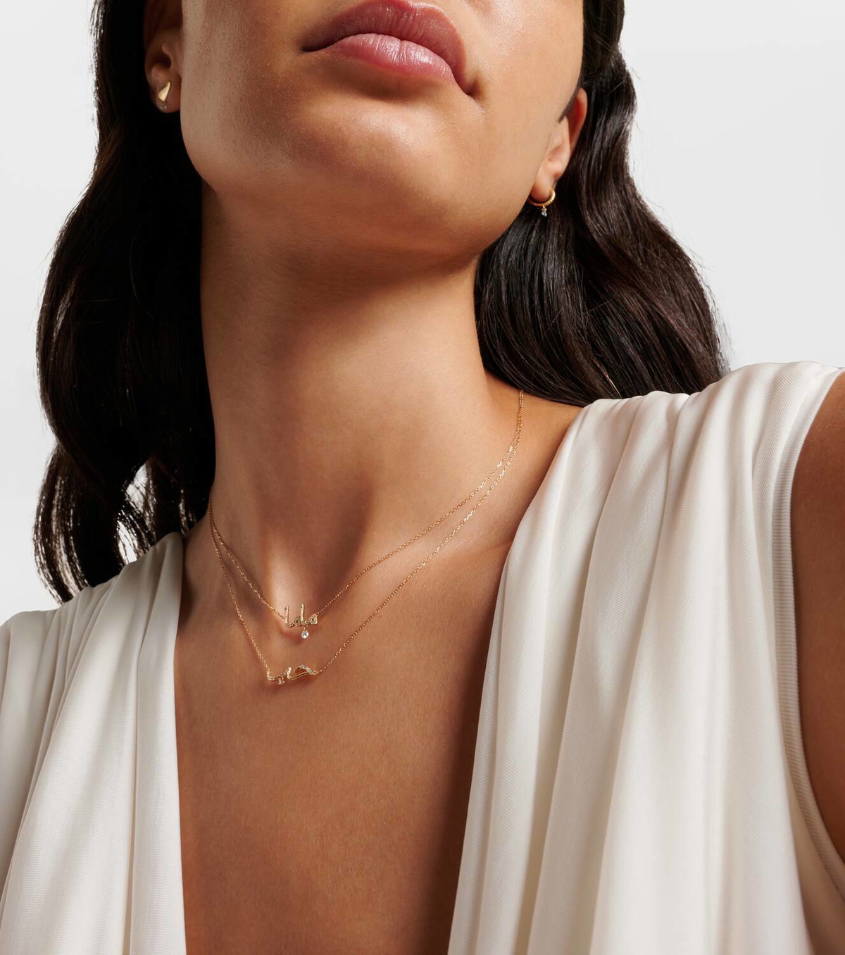 Persée 18kt gold necklace with diamonds