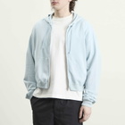 Auralee Men's High Twist Zip Hoodie in Pale Blue
