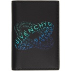 Givenchy Black and Blue Graphic Logo Card Holder