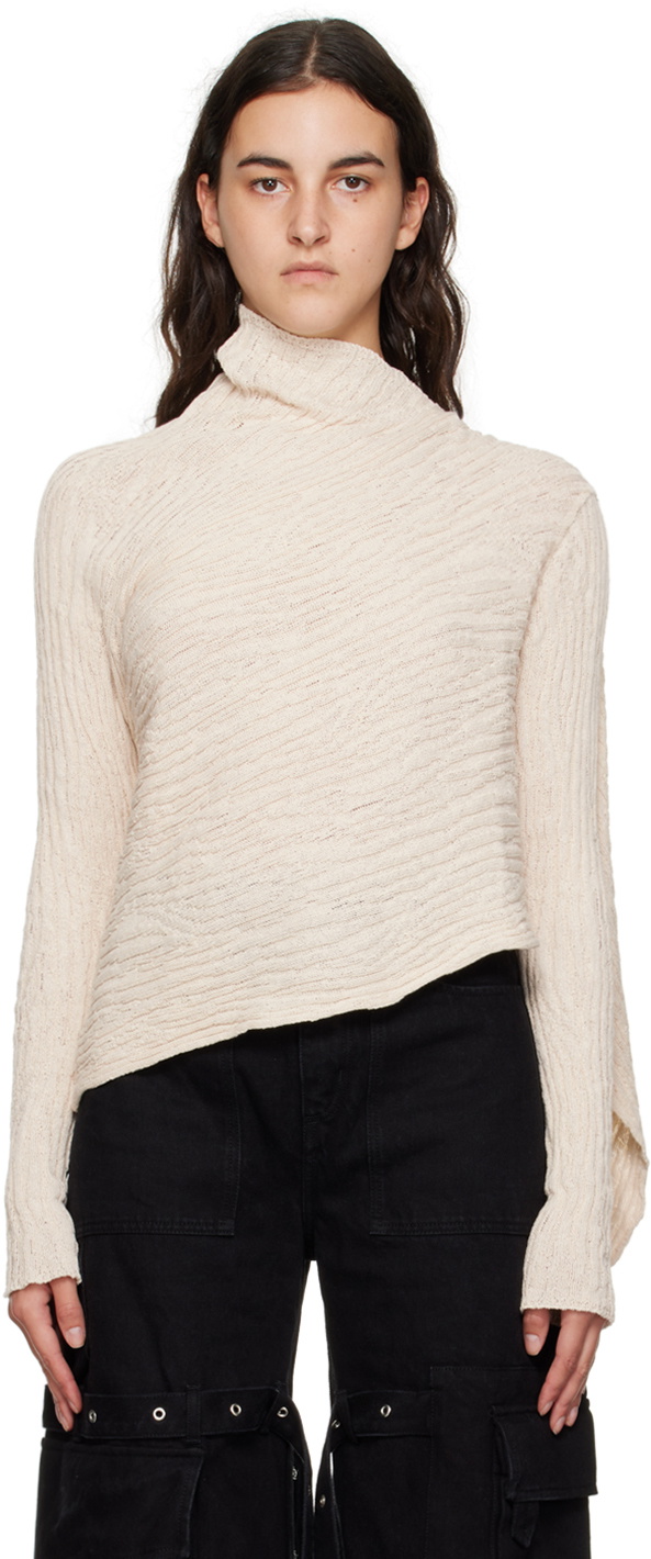 Marques Almeida Beige Draped Sweater