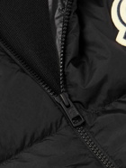 Moncler - Slim-Fit Logo-Appliquéd Ribbed-Knit and Quilted Shell Down Zip-Up Cardigan - Black