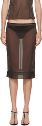 St. Agni Khaki Transparent Midi Skirt