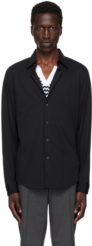 Photo: Theory Black Sylvain Shirt