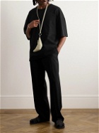 LEMAIRE - Oversized Cotton and Linen-Blend Jersey T-Shirt - Black