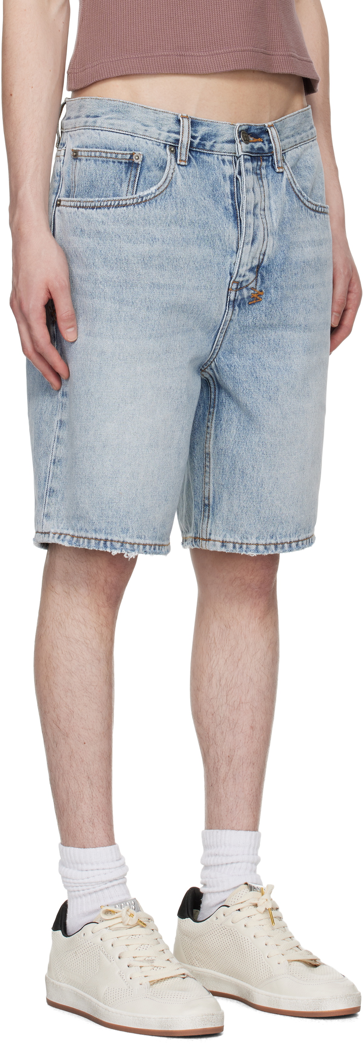 Ksubi Blue Anti K Denim Shorts