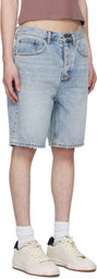 Ksubi Blue Anti K Denim Shorts