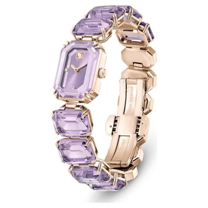 Swarovski Quartz Crystal Purple Dial Ladies Watch 5722364