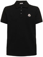 MONCLER Logo Patch Cotton Polo Shirt