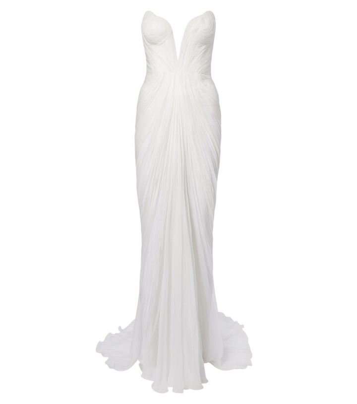 Photo: Maria Lucia Hohan Cecilia draped silk muslin bustier gown