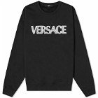 Versace Men's Logo Crew Sweat in Black