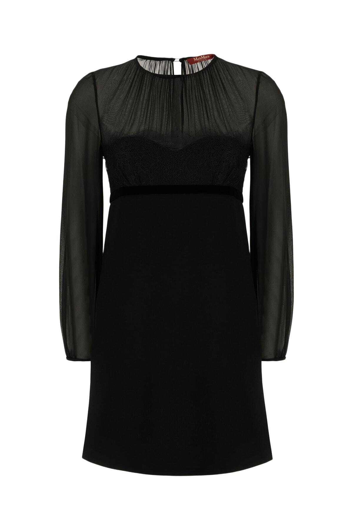 Max Mara Studio Black Silk And Acetate Blend Dress Max Mara