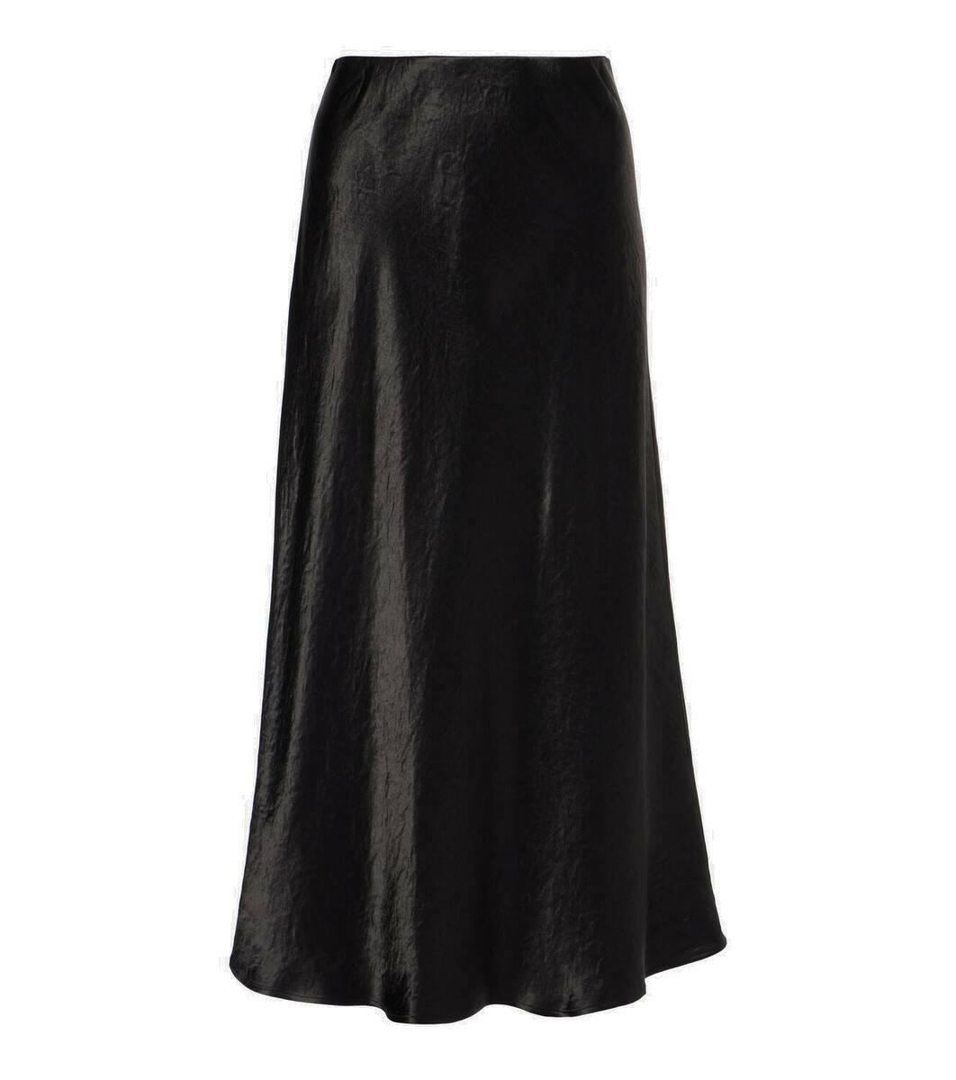【送料&関税込】'S Max Mara Black Midi Skirt Max Mara Alessio satin midi skirt Max Mara