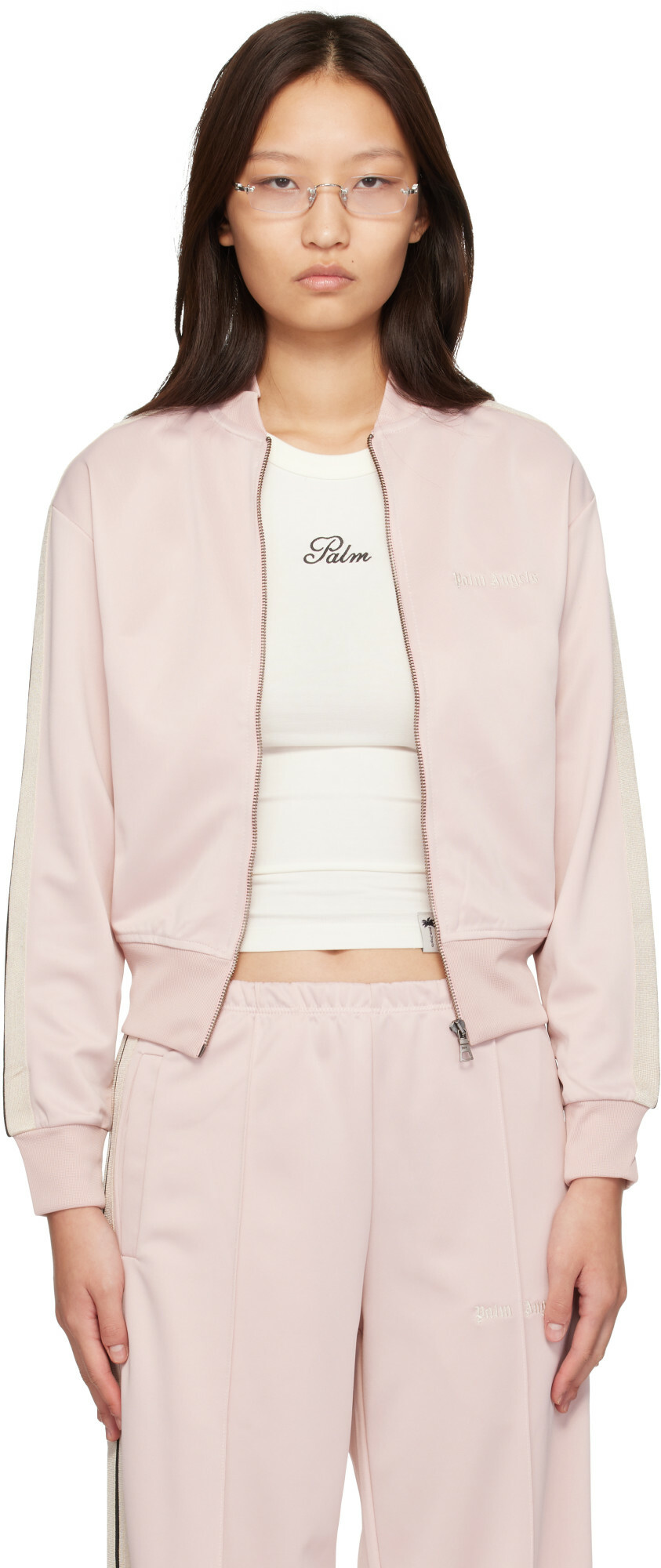 Palm Angels Pink Classic Logo Track Jacket