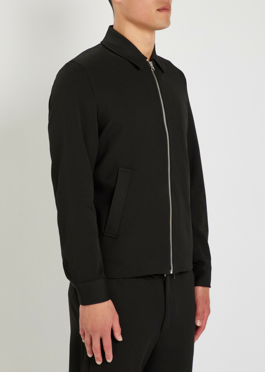 Les Deux Como Coach Logo-embroidered Woven Jacket Black