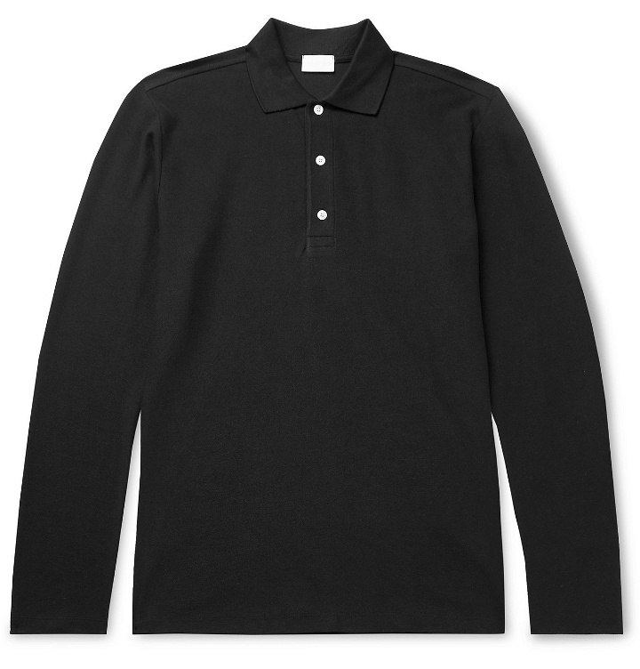 Photo: HANDVAERK - Slim-Fit Pima Cotton-Piqué Polo Shirt - Black