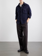 Caruso - Brushed Wool Overshirt - Blue