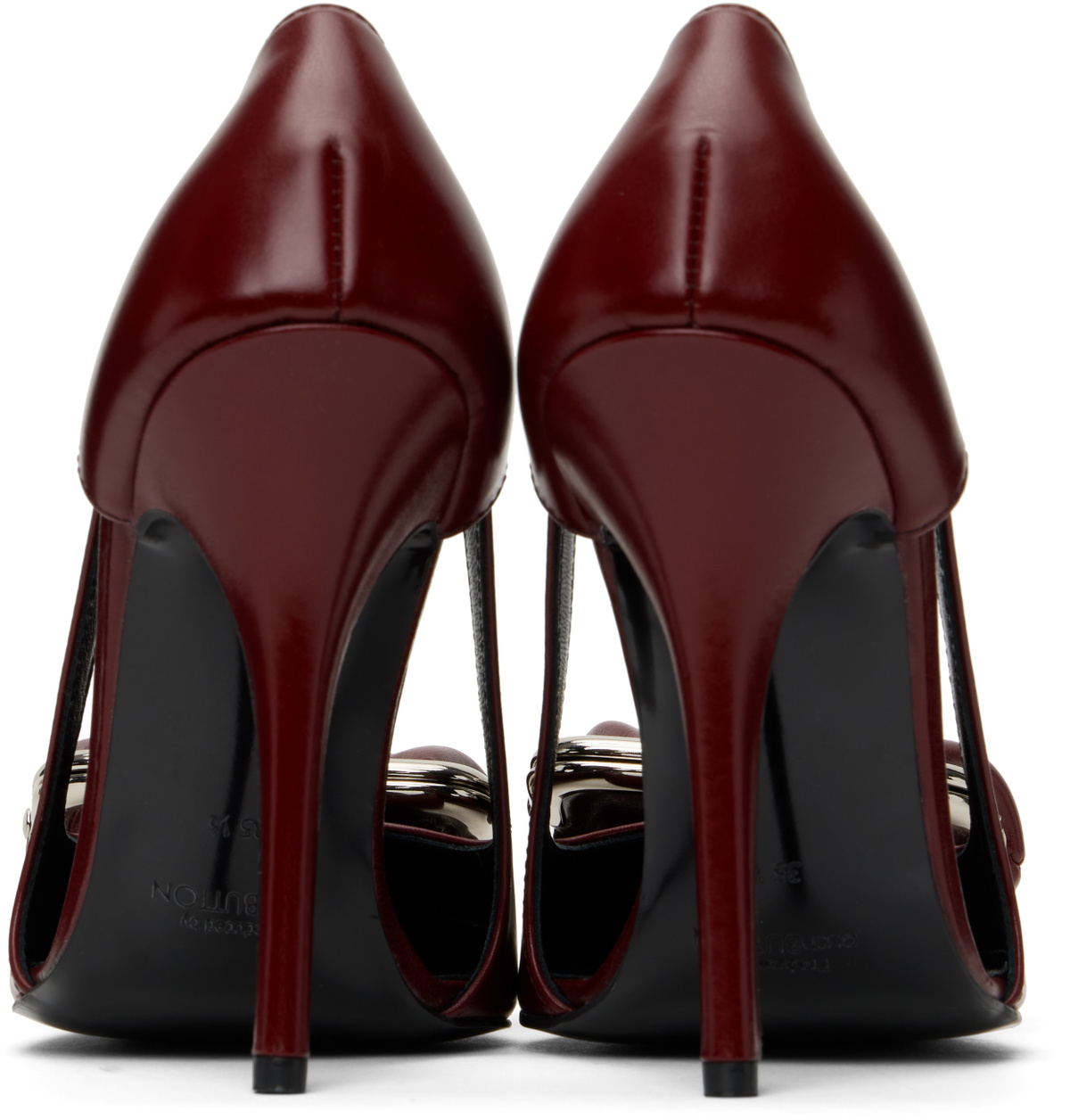 Pushbutton Burgundy Coin Purse Pointy Heels