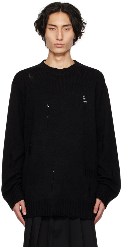 Photo: Yohji Yamamoto Black Distressed Sweater