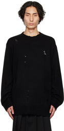 Yohji Yamamoto Black Distressed Sweater