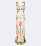 Retrofête Carlotte silk-blend satin maxi dress