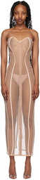 Dilara Findikoglu Beige 'All About Eve' Maxi Dress