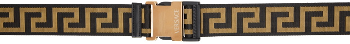 Photo: Versace Black & Gold Greca Ribbon Belt