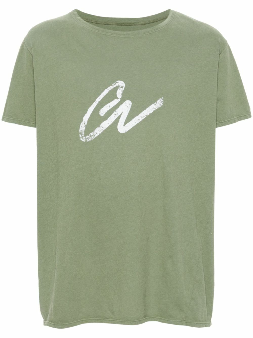 Greg Lauren Green Logo-Print Cotton T-Shirt Greg Lauren