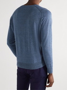 Peter Millar - Port Saddle Linen and Merino Wool-Blend Sweater - Blue