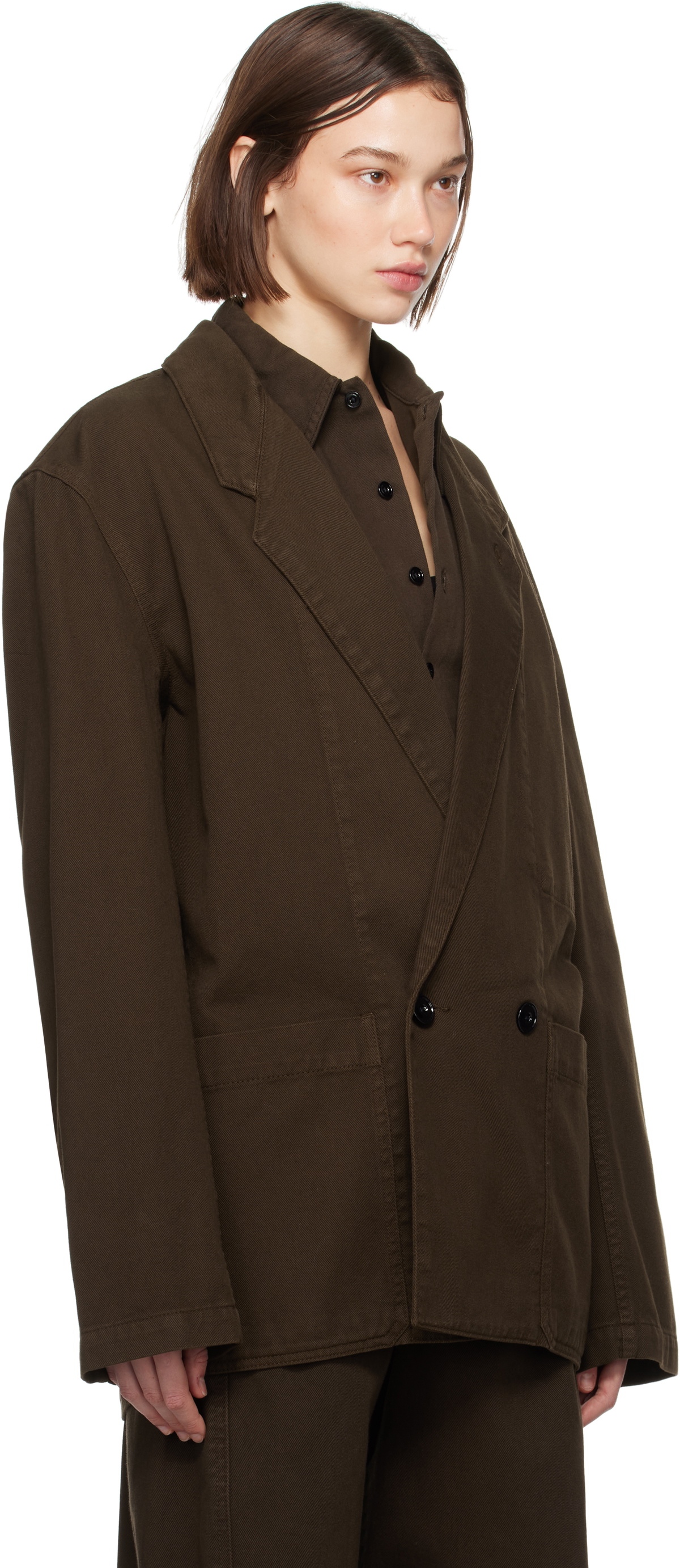LEMAIRE Brown Workwear Denim Blazer