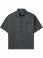 Raf Simons - Logo-Appliquéd Denim Shirt - Gray
