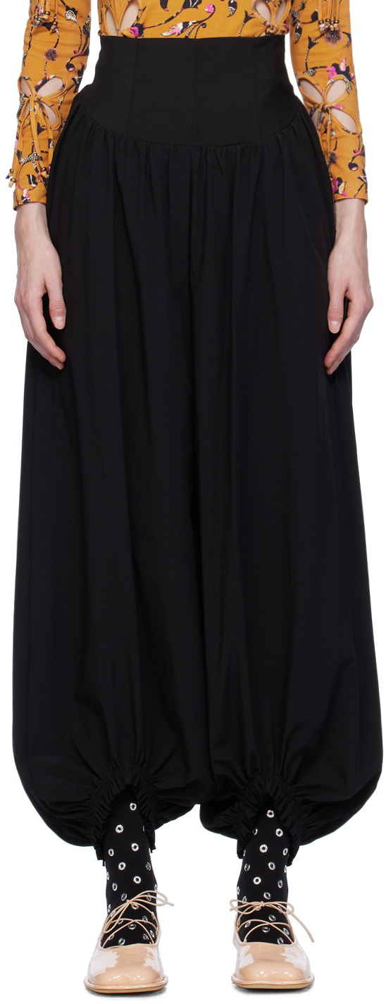 J.Kim Black Elongated Trousers