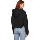 T by Alexander Wang Black Cropped Dense Fleece Hoodie