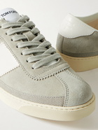 TOM FORD - Bannister Leather-Trimmed Suede Sneakers - Gray