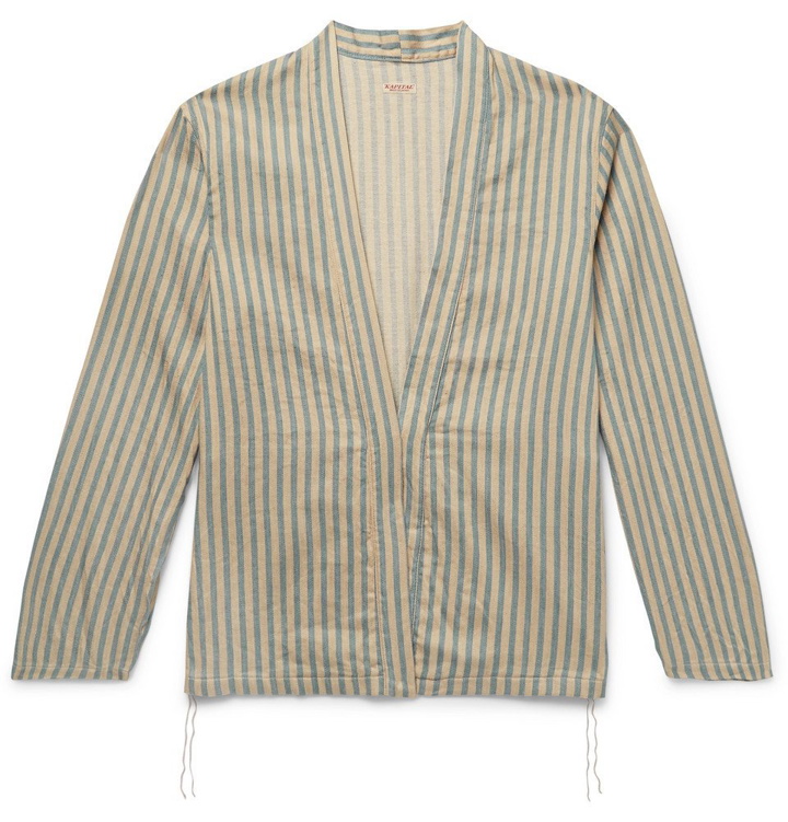Photo: KAPITAL - Striped Linen and Cotton-Blend Jacket - Beige