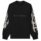 Stampd Men's Chrome Flame Long Sleeve Relaxed T-Shirt in Black