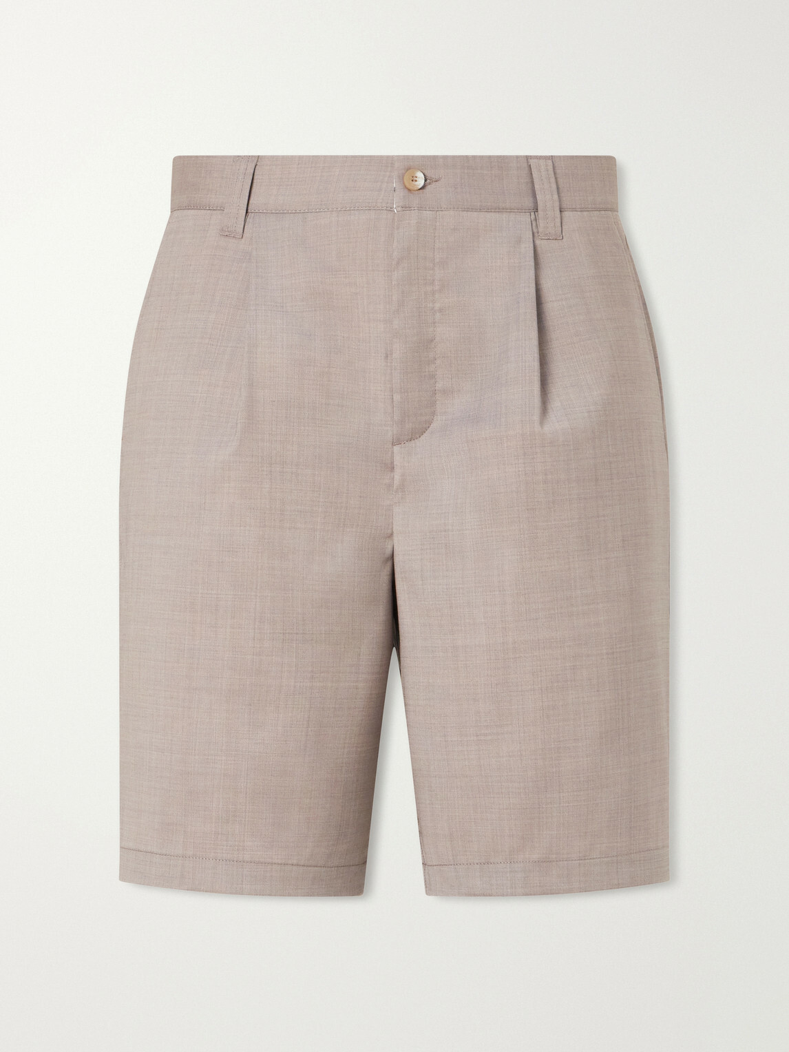 Frescobol Carioca - Serano Pleated Wool Shorts - Brown
