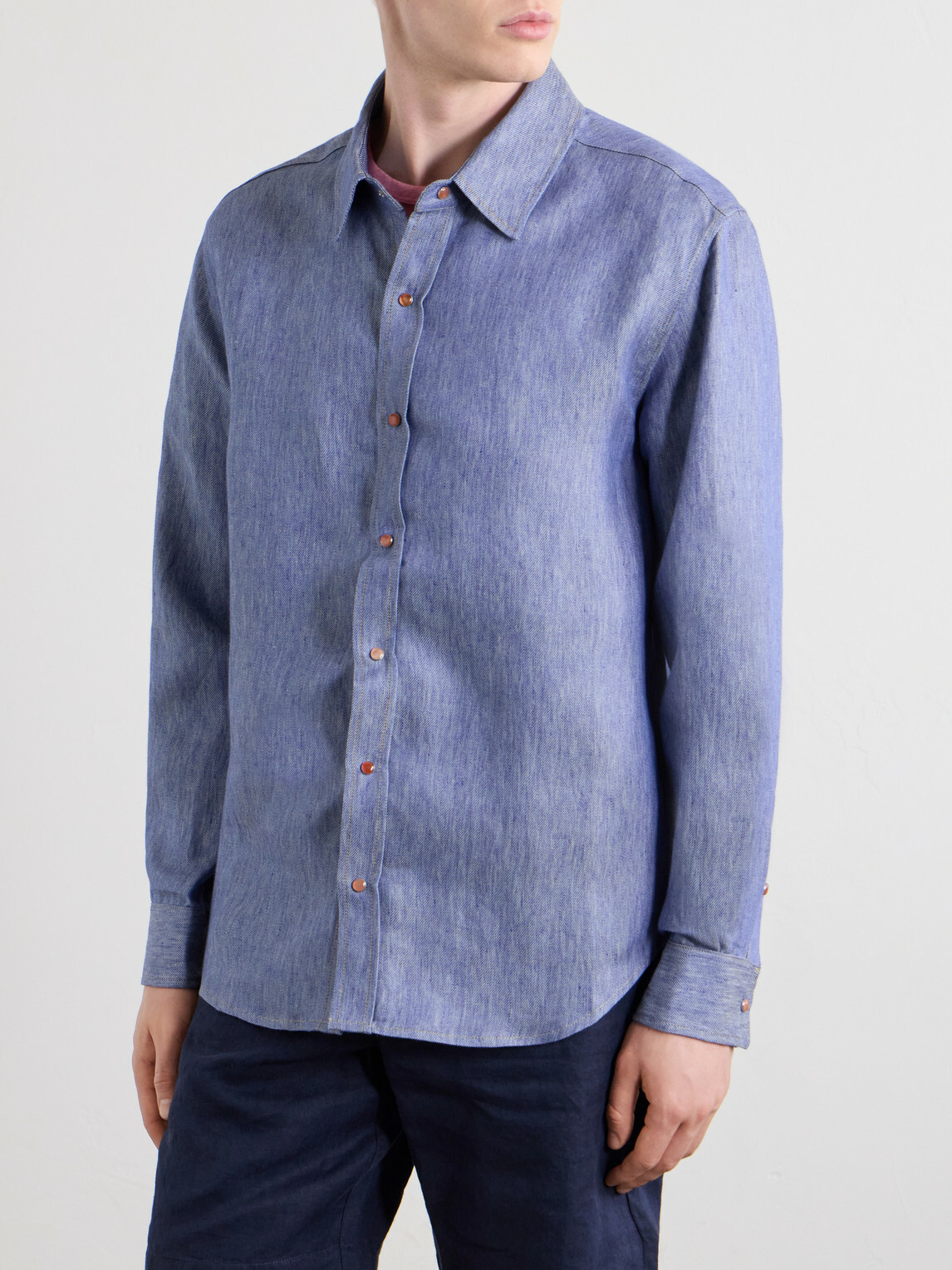 God's True Cashmere - Linen Shirt - Blue