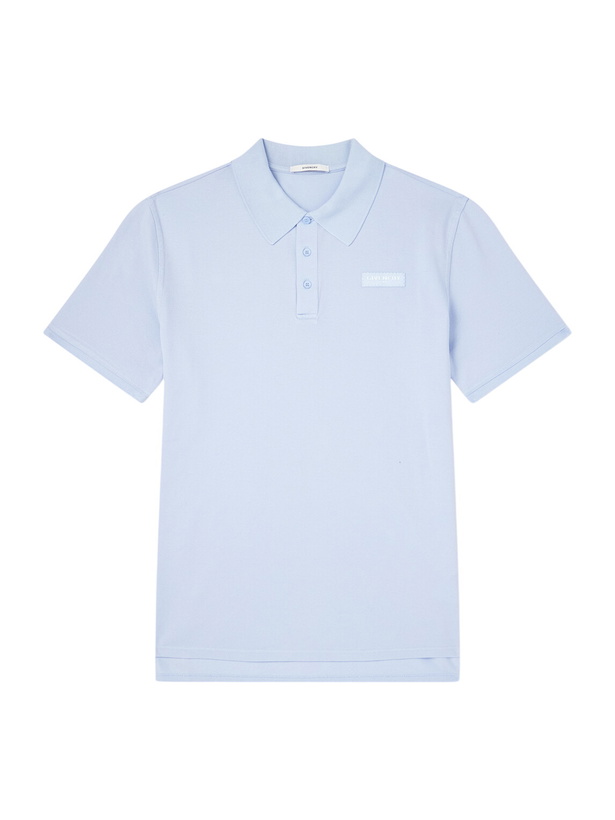 Photo: Givenchy - Logo-Appliqué Cotton-Piqué Polo Shirt - Blue