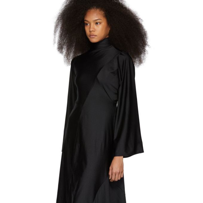 Ambush Black Waves Patchwork Drape Dress