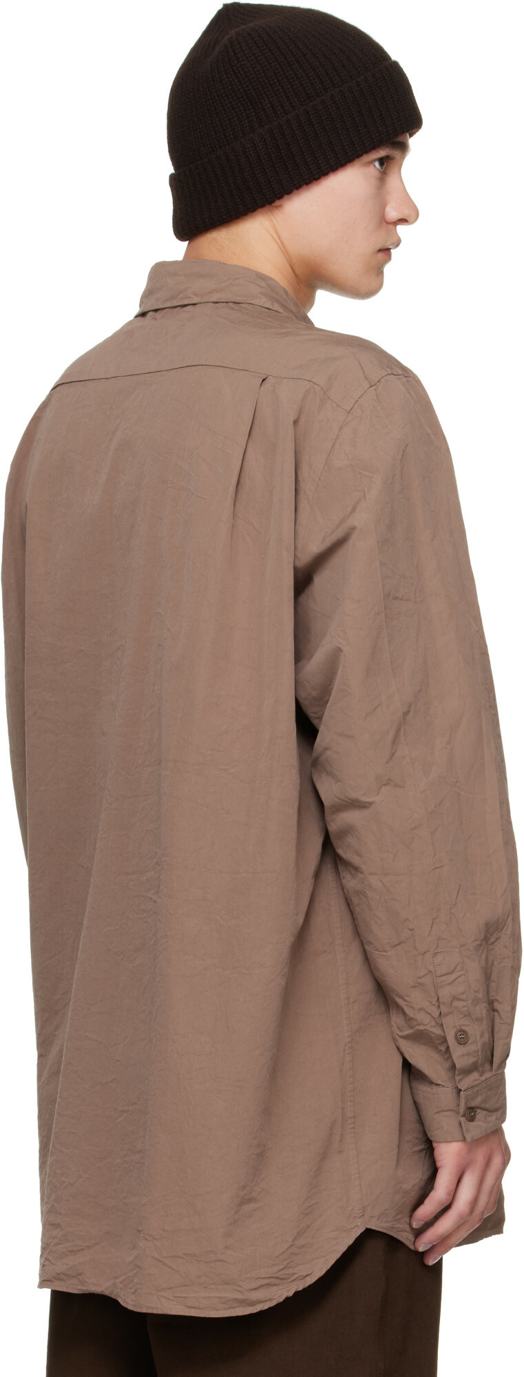 CASEY CASEY Brown Paper Cot Ikla Shirt