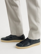 TOM FORD - Warwick Croc-Effect Leather Sneakers - Blue