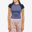 Samsøe Samsøe Women's Linn Fitted Contrast Sleeve T-Shirt in Nightshadow Blue