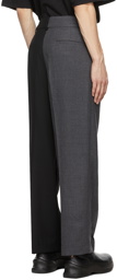 Feng Chen Wang Black & Grey Two-Tone Pleated Trousers